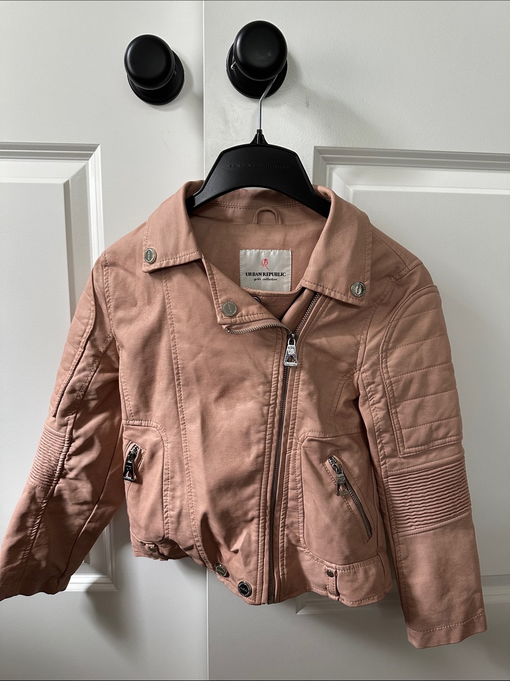 Urban Republic Mauve Pink Moto Jacket with Quilted Sleeves